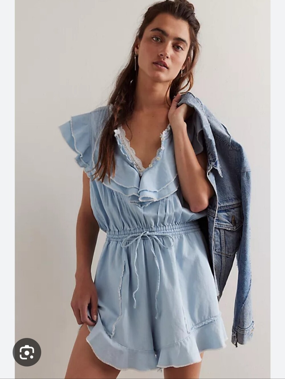 Free People One Naya Chambray Playsuit
